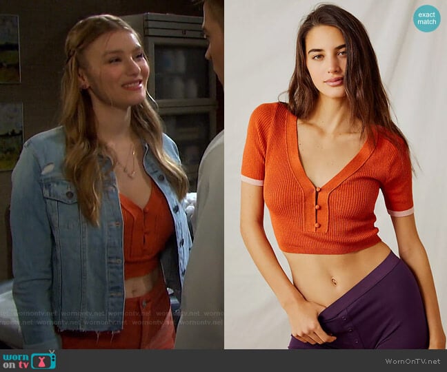 Free People Be Alright Crop worn by Alice Caroline Horton (Lindsay Arnold) on Days of our Lives