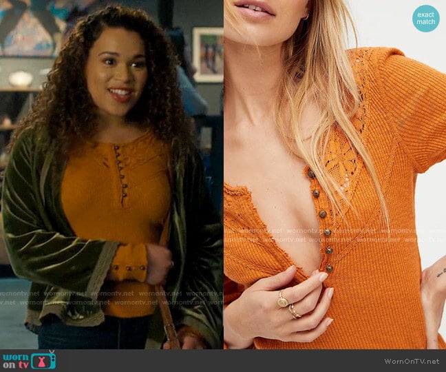 Free People Come On Over Henley in Autumn Wildflower worn by Josefina Reyes (Mareya Salazar) on Charmed