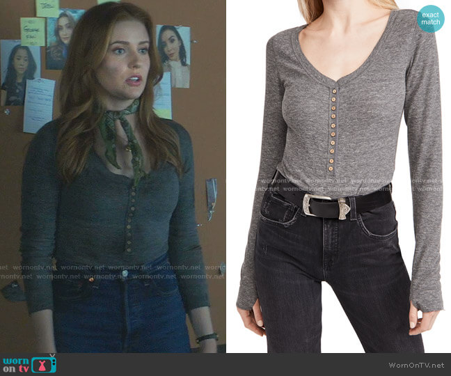Free People Dylan Thermal Bodysuit worn by Nancy Drew (Kennedy McMann) on Nancy Drew