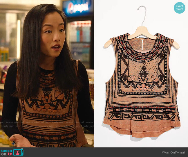 Free People Late Night Tee worn by Janet (Andrea Bang) on Kims Convenience