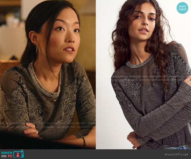 Free People Micha Tee worn by Janet (Andrea Bang) on Kims Convenience