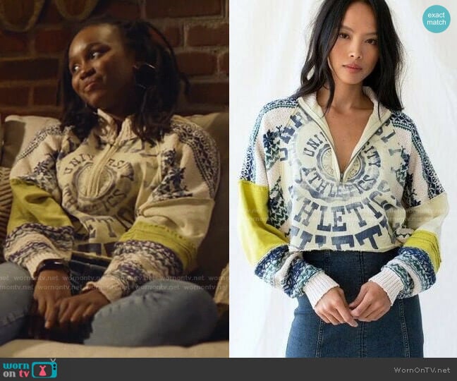 Free People Aspen Pullover worn by Jennifer Pierce (Laura Kariuki) on Black Lightning