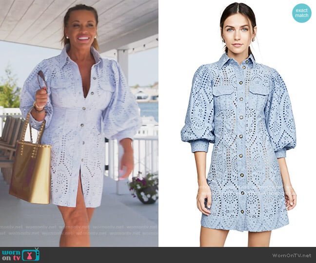 Ganni Broderie Anglaise Dress worn by Dolores Catania on The Real Housewives of New Jersey