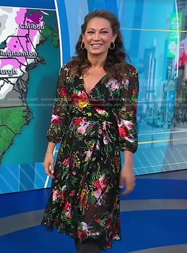 Ginger’s black floral dress on Good Morning America