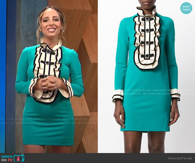 Gucci Ruffled Bib Mini Dress worn by Lilliana Vazquez on E! News