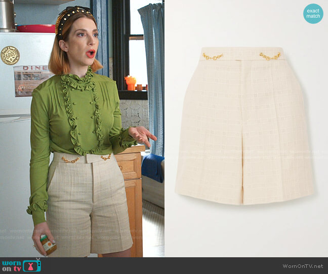 Gucci Horsebit Tweed Shorts worn by Lauren (Molly Bernard) on Younger