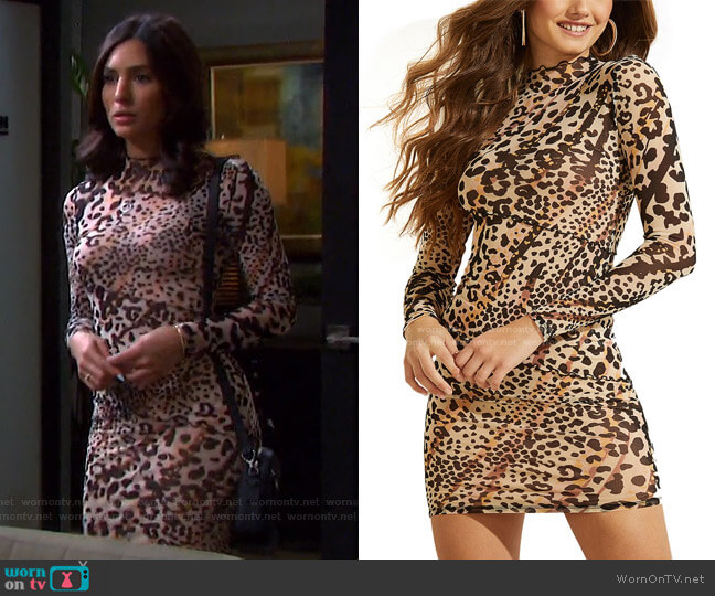 Guess Nadine Mock-Neck Dress worn by Gabi Hernandez (Camila Banus) on Days of our Lives