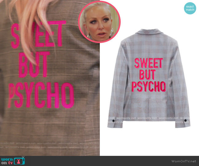 Hipchik Sweet But Phycho Plaid Blazer worn by Margaret Josephs on The Real Housewives of New Jersey