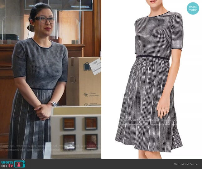 Hobbs Sophie Fit and Flare Dress worn by Sherri Kansky (Ruthie Ann Miles) on All Rise
