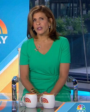Hoda’s green knot waist dress on Today