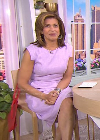 Hoda’s lilac cap sleeve dress on Today