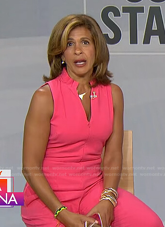 Hoda’s pink zip-front jumpsuit on Today