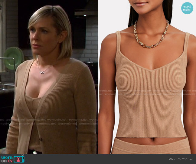 Intermix Zia Rib Knit Tank Top worn by Nicole Walker (Arianne Zucker) on Days of our Lives