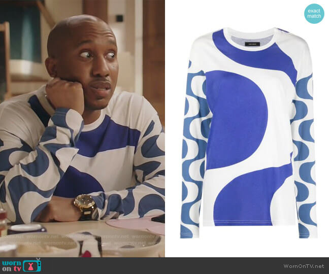 Isabel Marant Leilo long-sleeve T-shirt worn by Gary Williams (Chris Redd) on Kenan