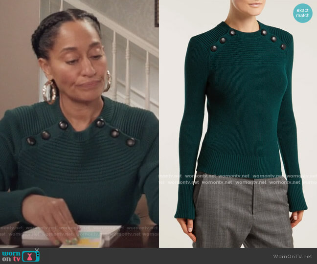 Isabel Marant Koyle wool sweater worn by Rainbow Johnson (Tracee Ellis Ross) on Black-ish