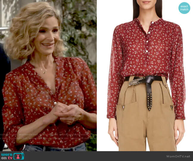 Isabel Marant Etoile Maria Blouse worn by Jean Raines (Kyra Sedgwick) on Call Your Mother