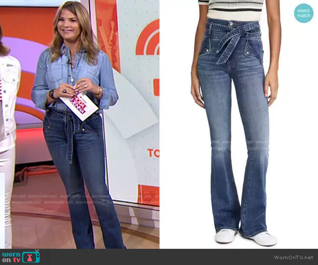 Veronica Beard Giselle High-Rise Skinny Flare Jean worn by Jenna Bush Hager on Today