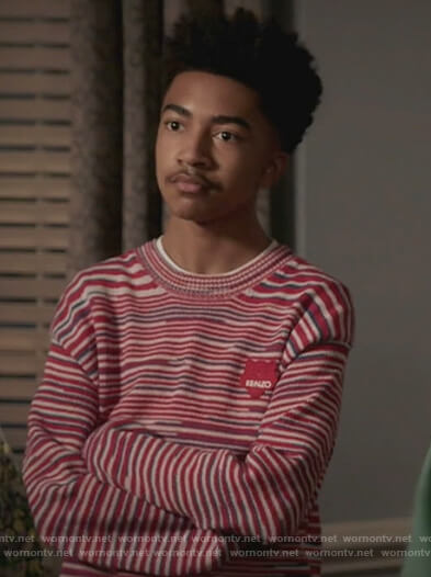 Jack’s pink stripe sweater on Black-ish