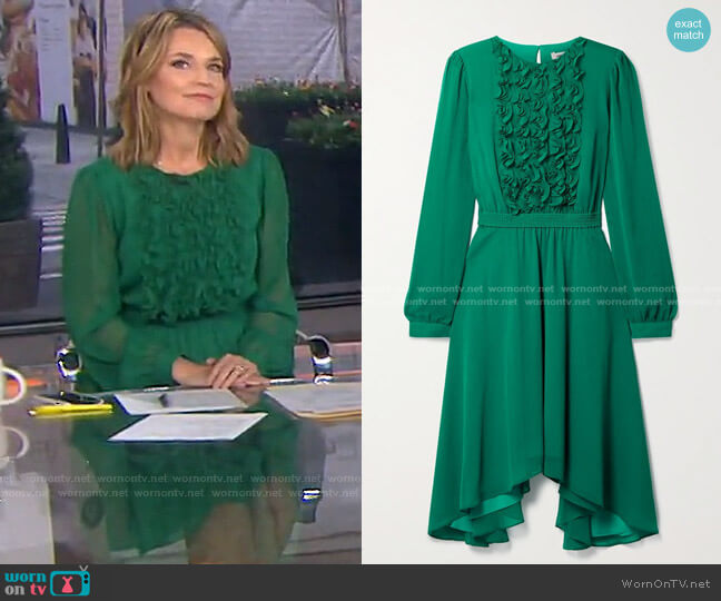 Jason Wu Asymmetric Ruffled Chiffon Dress worn by Savannah Guthrie on Today