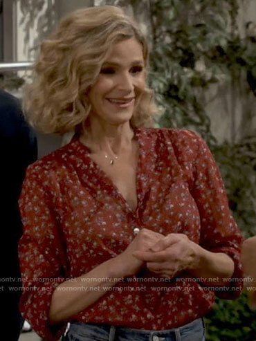 Jean’s red floral top on Call Your Mother