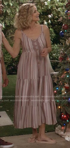 Jean’s striped midi dress on Call Your Mother