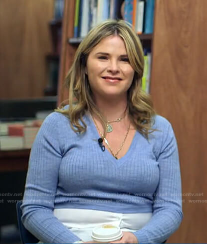 Jenna’s blue mixed media sweater on Today