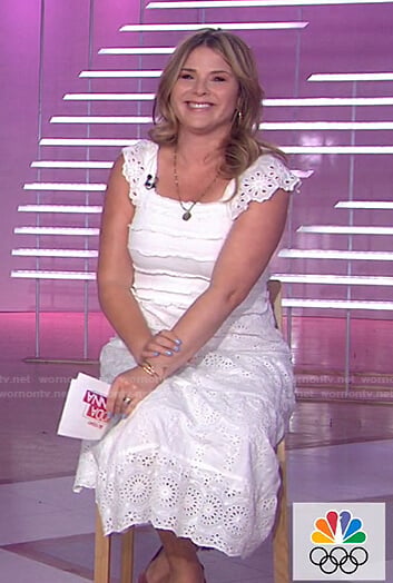 Jenna’s white eyelet midi dress on Today
