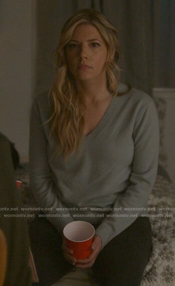 Jenny’s blue v-neck sweater on Big Sky