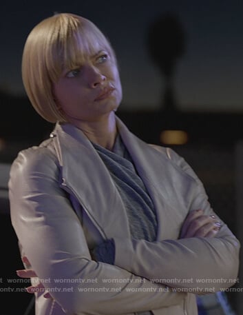 Jill’s white leather jacket on Mom