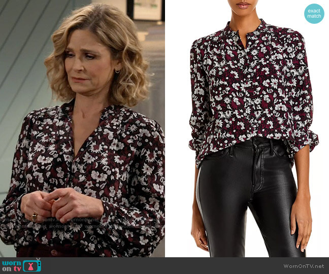 Joie Myella Top in Deep Wine worn by Jean Raines (Kyra Sedgwick) on Call Your Mother