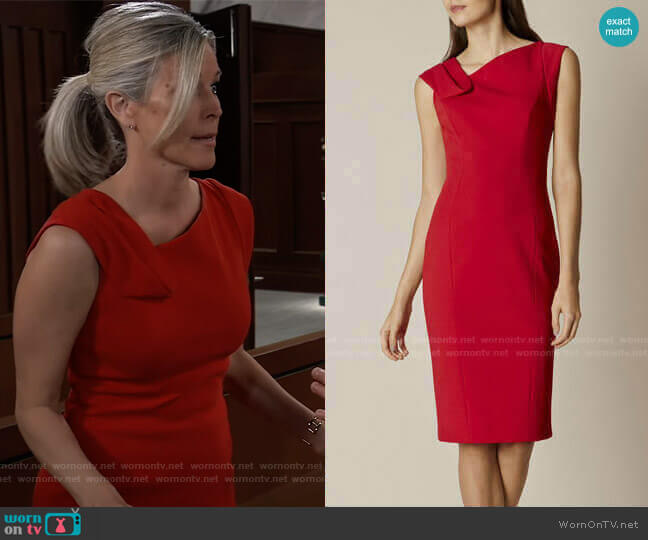 Karen Millen Fold-Detail Pencil Dress worn by Carly Spencer (Laura Wright) on General Hospital