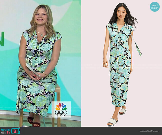 Kate Spade Dahlia Bloom Knit Dress worn by Jenna Bush Hager on Today