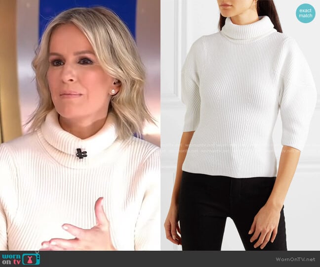 Khaite Bret Ribbed Merino Wool Turtleneck Sweater worn by Dr. Jennifer Ashton on Good Morning America