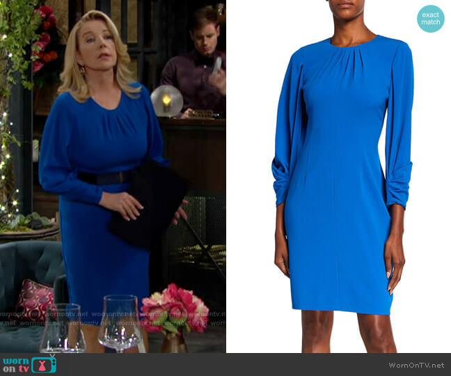 Kobi Halperin 3/4 Sleeve Crepe Dress worn by Nikki Reed Newman (Melody Thomas-Scott) on The Young and the Restless