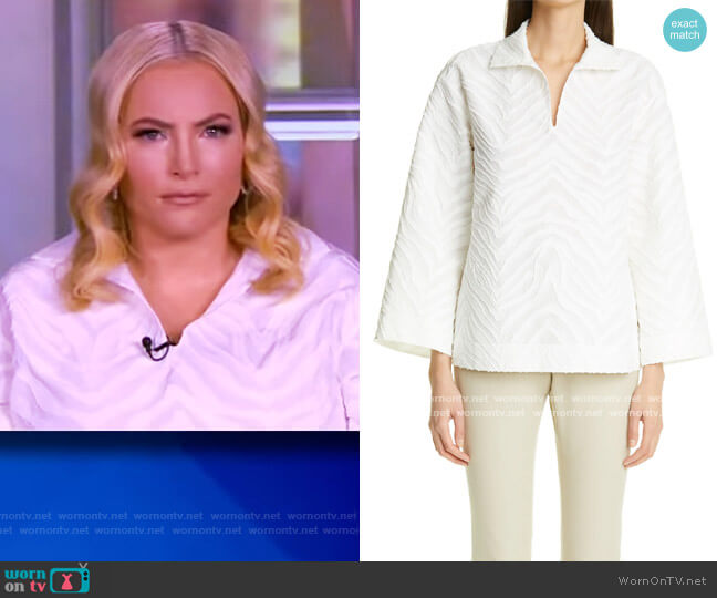 Lafayette 148 Dales Zebra Jacquard Top worn by Meghan McCain on The View