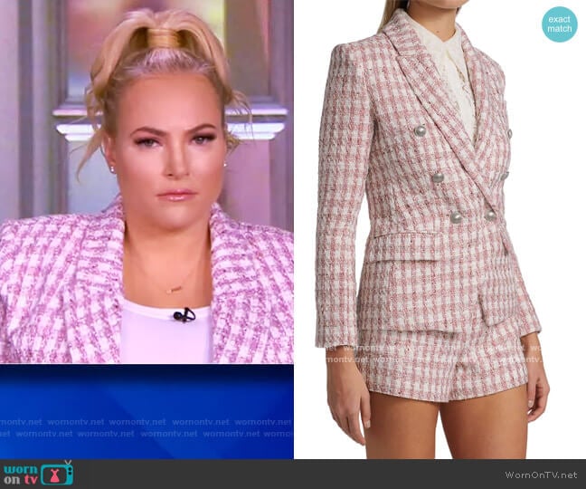 L'Agence Kenzie Double Breasted Blazer worn by Meghan McCain on The View