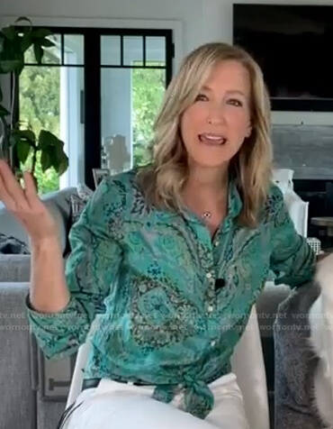 Lara’s green floral shirt on Good Morning America