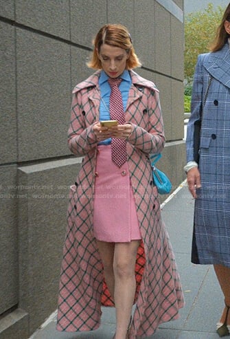 Lauren’s pink checked coat on Younger
