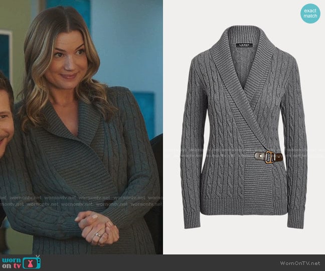 Ralph Lauren Buckled Cotton Sweater worn by Nicolette Nevin (Emily VanCamp) on The Resident