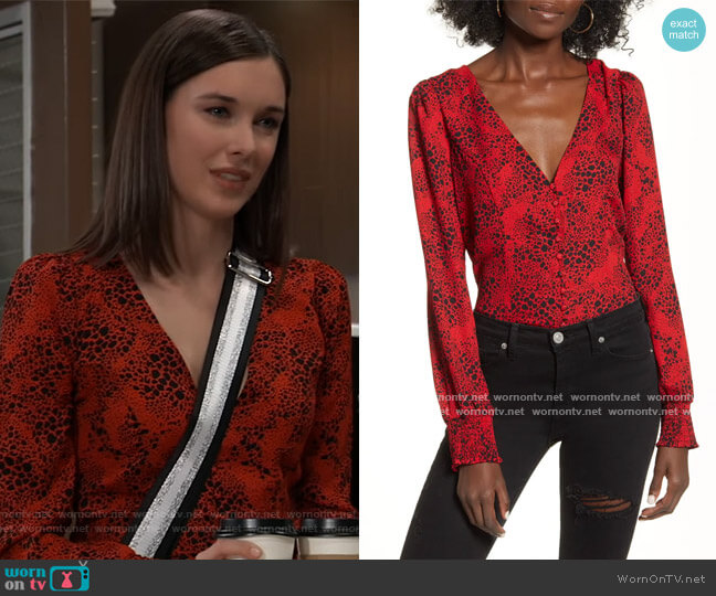 Leith Button Front Blouse worn by Willow Tait (Katelyn MacMullen) on General Hospital