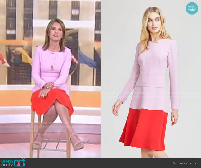Lela Rose Fluid Crepe Tiered Dress worn by Savannah Guthrie on Today