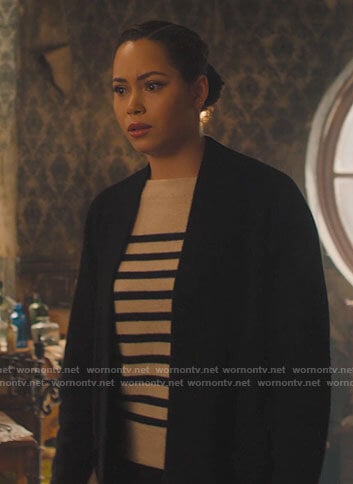 Macy’s striped sweater and cardigan on Charmed