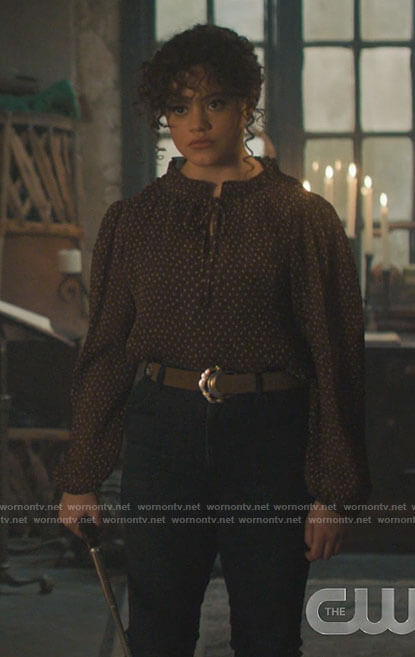 Maggie’s brown dotted blouse on Charmed