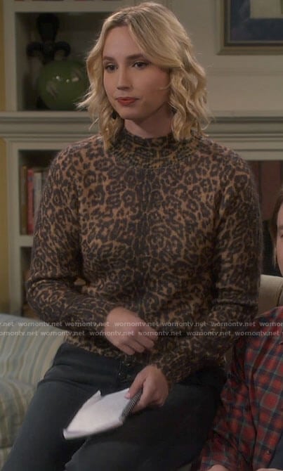 Mandy’s leopard print sweater on Last Man Standing