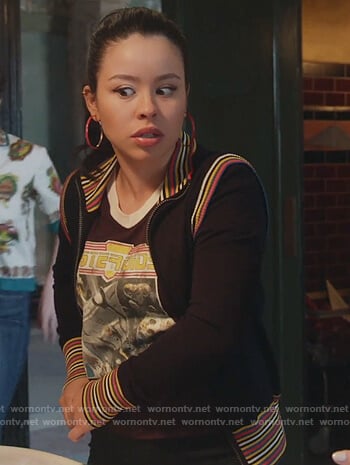 Mariana’s stripe trim jacket on Good Trouble