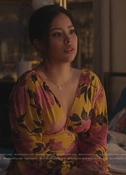 Mariana’s yellow floral mini dress on Good Trouble