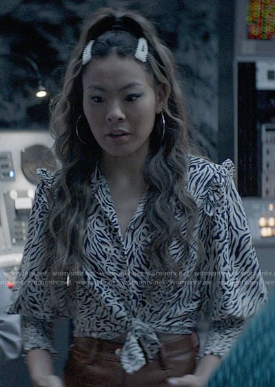 Mary’s animal print blouse on Batwoman