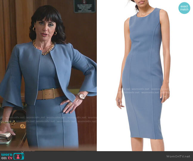 Michael Kors Double-Face Shaped Scoop-Neck Sheath Dress worn by Kathleen Gale (Constance Zimmer) on Good Trouble