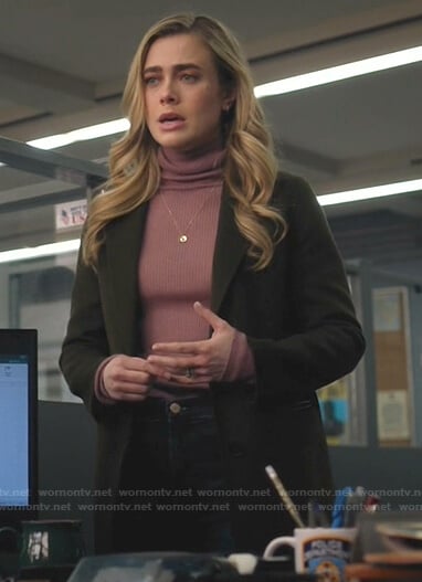 Michaela’s olive coat on Manifest