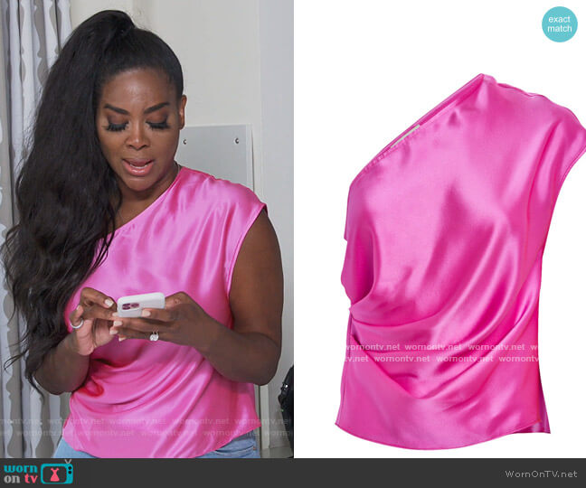 Michelle Mason One Shoulder Top worn by Kenya Moore on The Real Housewives of Atlanta